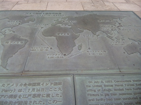 ペリー上陸記念碑　航海図